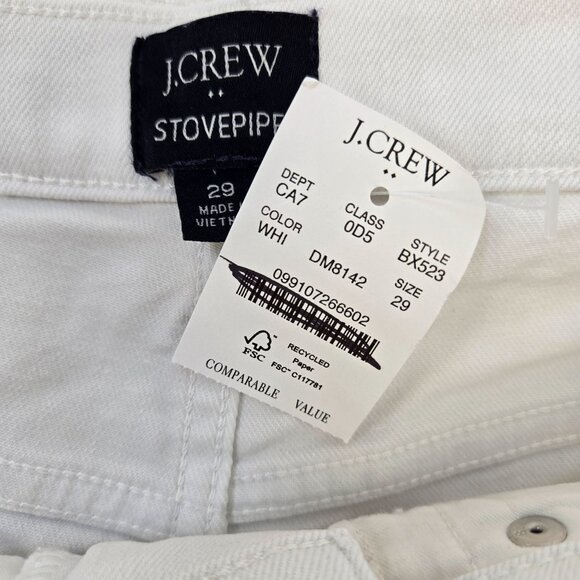 NWT J. Crew Factory Fly High Rise Stovepipe Jeans with Raw Hem Size 29 - Picture 4 of 7